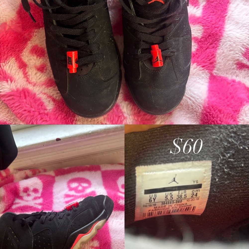 Jordan Black and Red Athletic Shoes